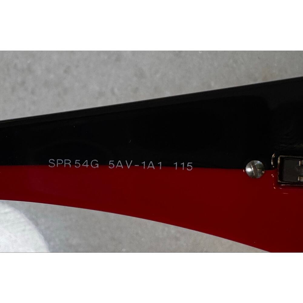 Y2K Vintage Prada SPR 54G Wrap Shield Sunglasses – Black & Red 5AV-1A1 - Picture 7 of 7